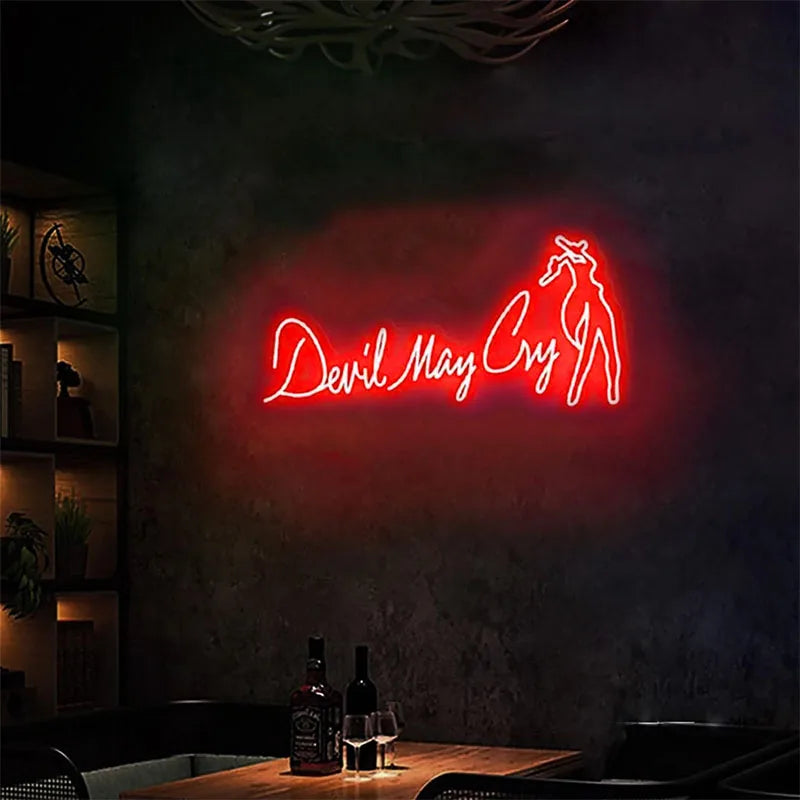 Devil May Cry LED Neon Wall Art: Gamer's Dream!