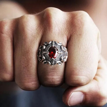 Silver Gothic Red Zircon