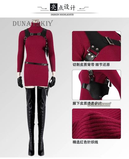 Ada Wong Evil Cheongsam Cosplay Costume Set