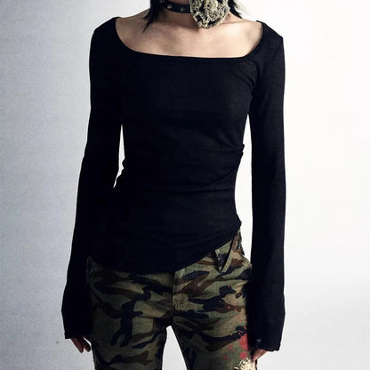 Retro Long Sleeve Tee Goth Punk Streetwear