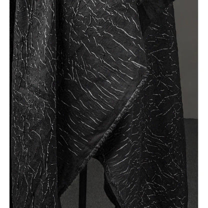 Eco Pleat: Black Nylon-Rayon Fabric for Design Creations