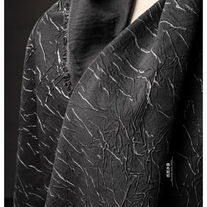 Eco Pleat: Black Nylon-Rayon Fabric for Design Creations