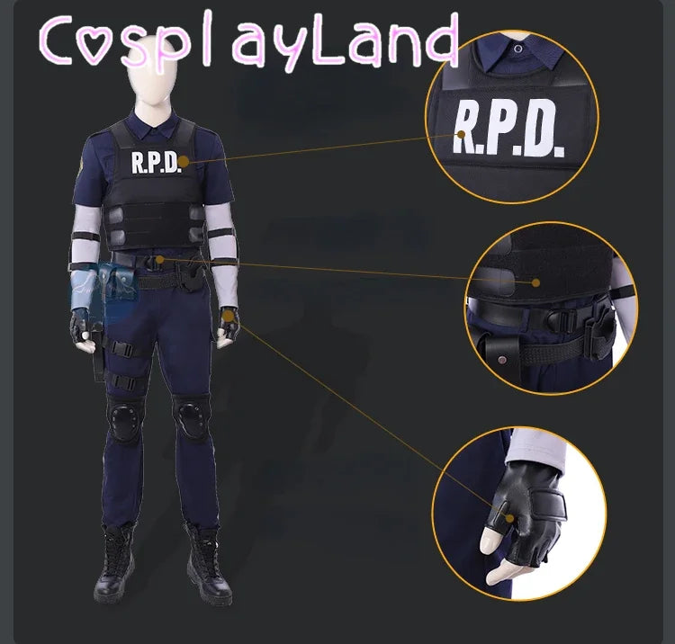 Leon Kennedy Resident 2 Cosplay Costume Set