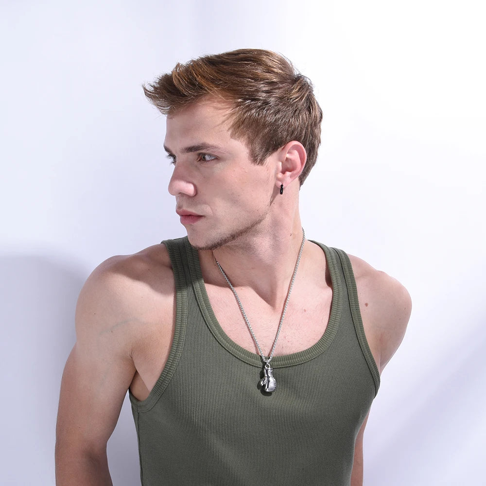 Boxing Necklace U7  Sporty Punk Jewelry