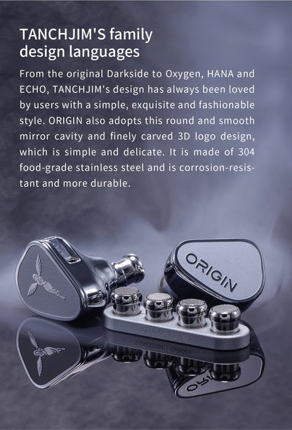TANCHJIM ORIGIN DMT5 Dynamic Driver In-Ear Earphone IEM HiFi Music Earbuds Highly Pure Wire 0.78mm Wired Headset