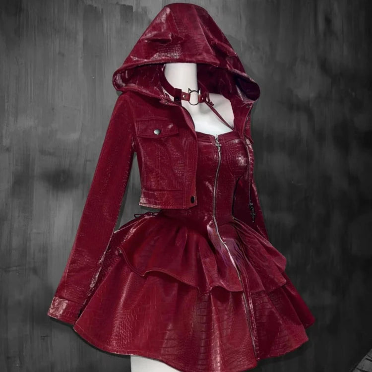 Vintage Y2K Halter Dress & Crop Jacket Set