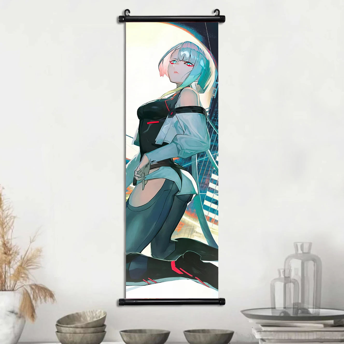 Cyberpunk Rebecca: Vibrant Wall Art