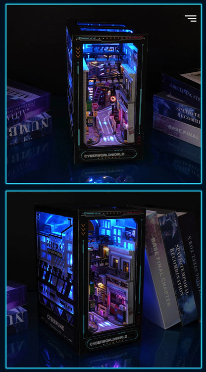 Cyberpunk DIY Book Nook Model Kit for Creative Room