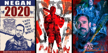 Negan Walking Dead Art Picture Print Silk Poster Home Wall Decor