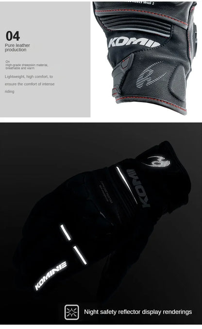 KOMINE GK-856 Windproof Sheepskin Moto Gloves