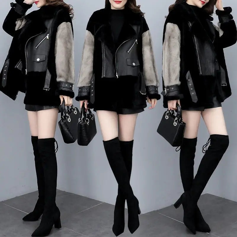 Faux Fur Coat Elegant Thick Warm