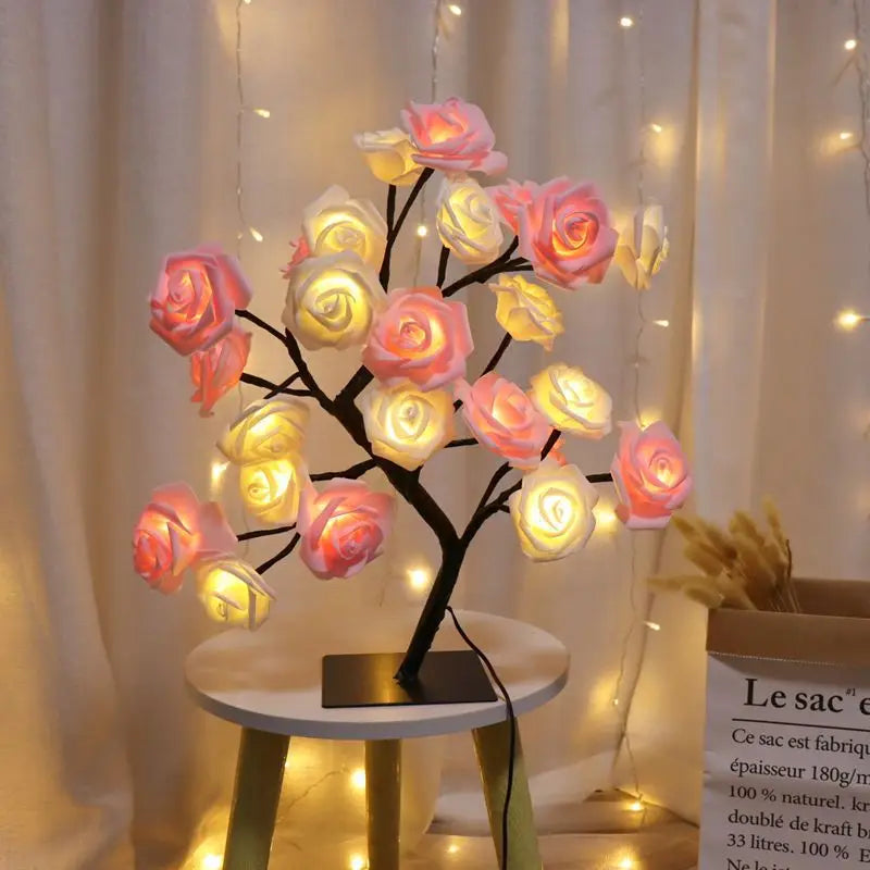 Table Lamp Flower Tree 24 Heads Rose