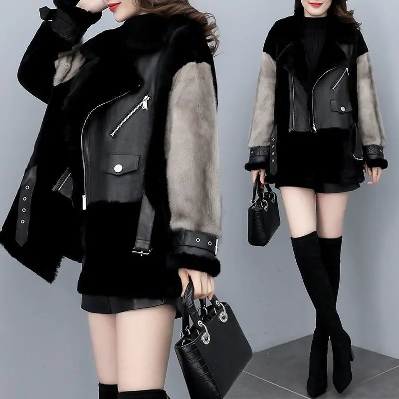 Faux Fur Coat Elegant Thick Warm