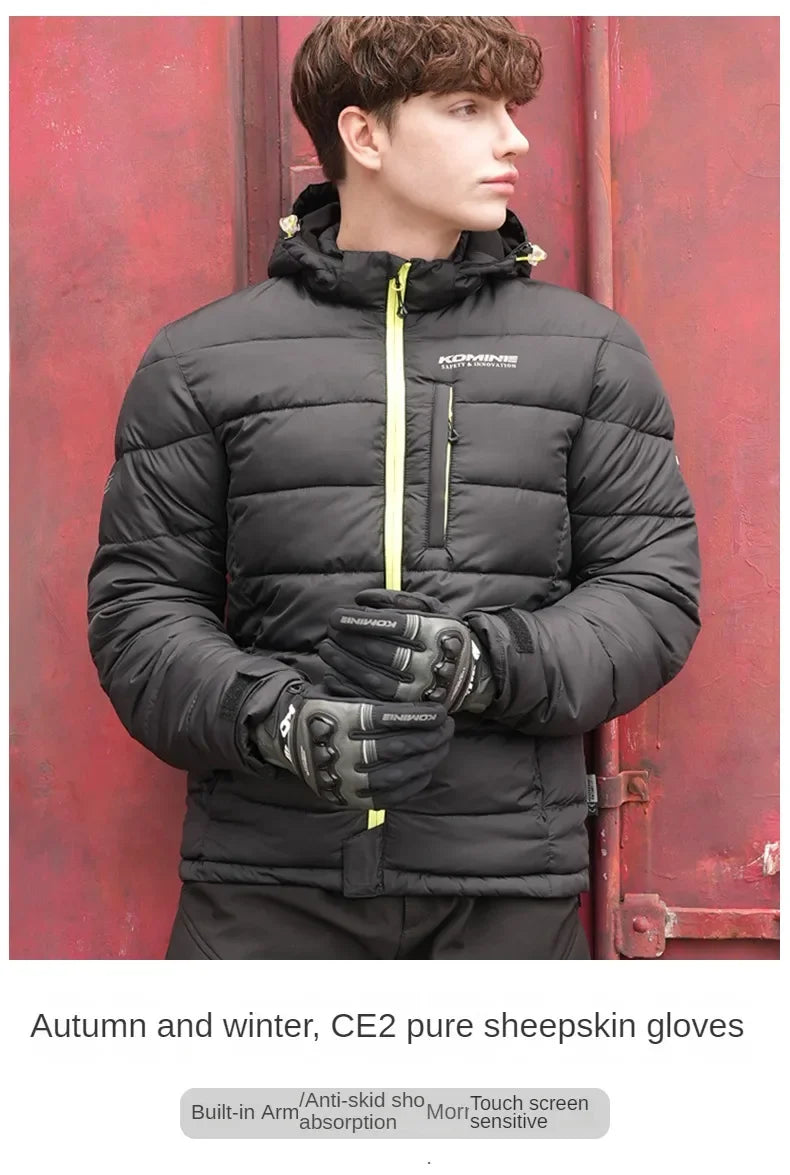 KOMINE GK-856 Windproof Sheepskin Moto Gloves