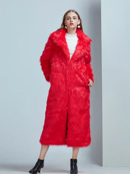 High Street Luxury Long Faux Fur Coat