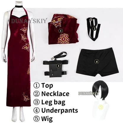 Ada Wong Evil Cheongsam Cosplay Costume Set