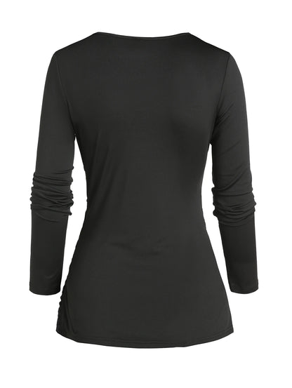 Gothic Lace Contrast Tee - Women's Stylish Top