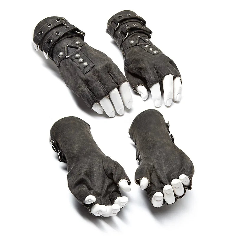 Steampunk Savage Military Fingerless Gloves