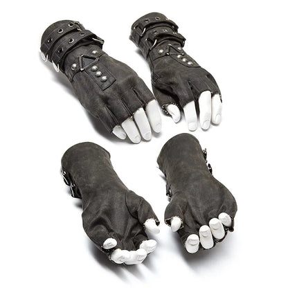 Steampunk Savage Military Fingerless Gloves