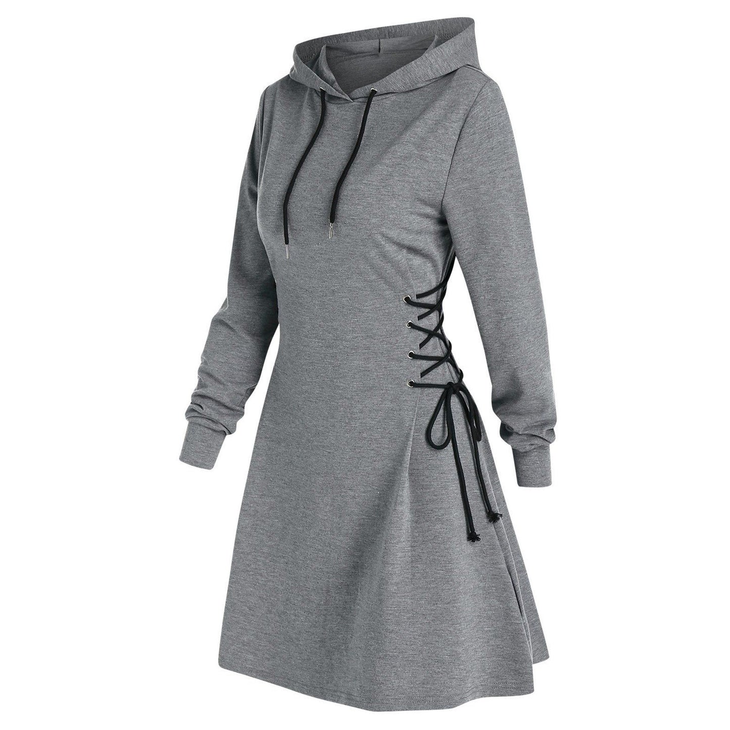 Cozy V-Neck Tie-Waist Hoodie Dress for Women