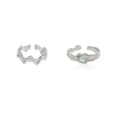 Celestial Trio: Sun, Moon & Stars Textured Ring