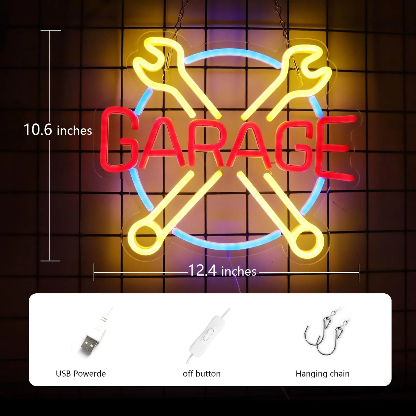 GARAGE Neon Sign LED Lights Wall Decoration