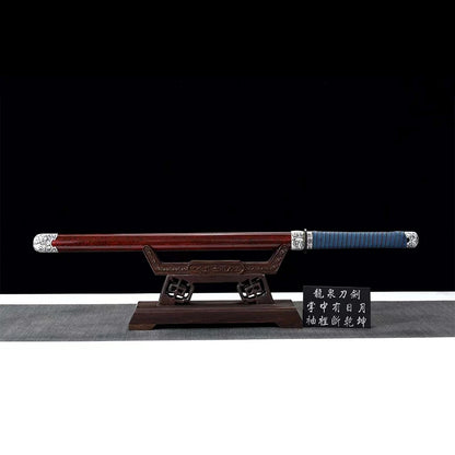 Crafted Manganese Steel Short Sword, Red & Silver