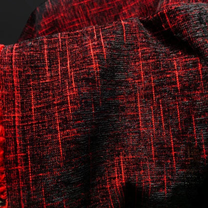 “Rich Red Velvet Textured Apparel Fabric for DIY”