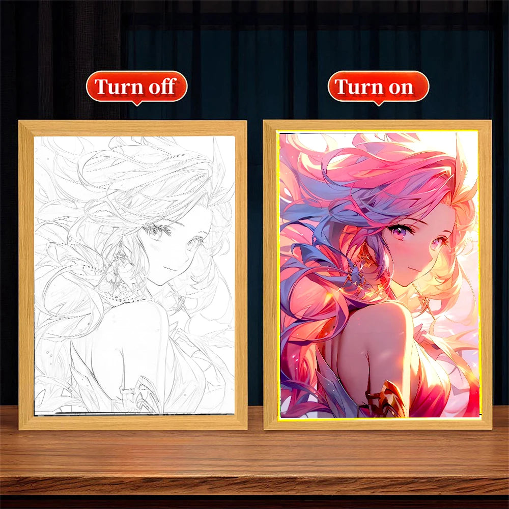 Anime LED Art Frame – Night Light Decor
