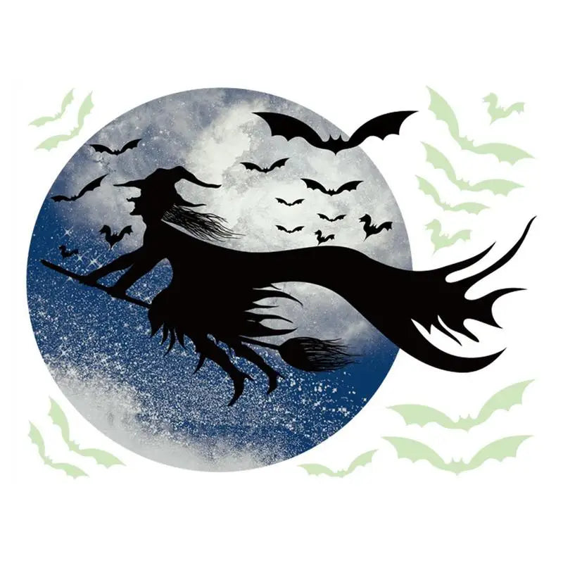 Ghoulish Glow Witch Window Clings