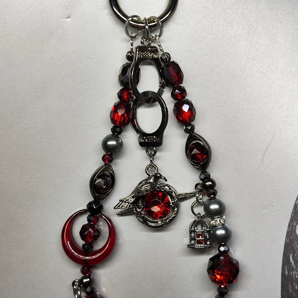 Celestial Love Keychain: Moonlit Anime Pendant