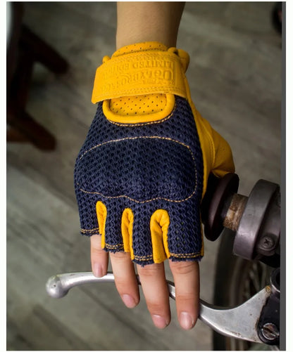 Retro Breeze Half-Finger Motorcycle Gloves