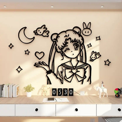 3D Cartoon Sailor Moon Acrylic Wall Art Decor