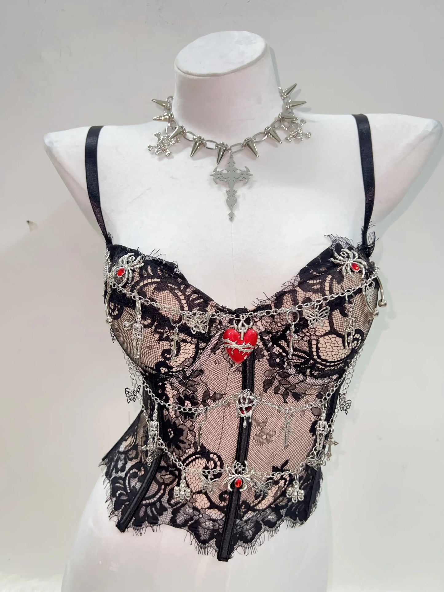 Gothic Y2K Lace Crop Tank