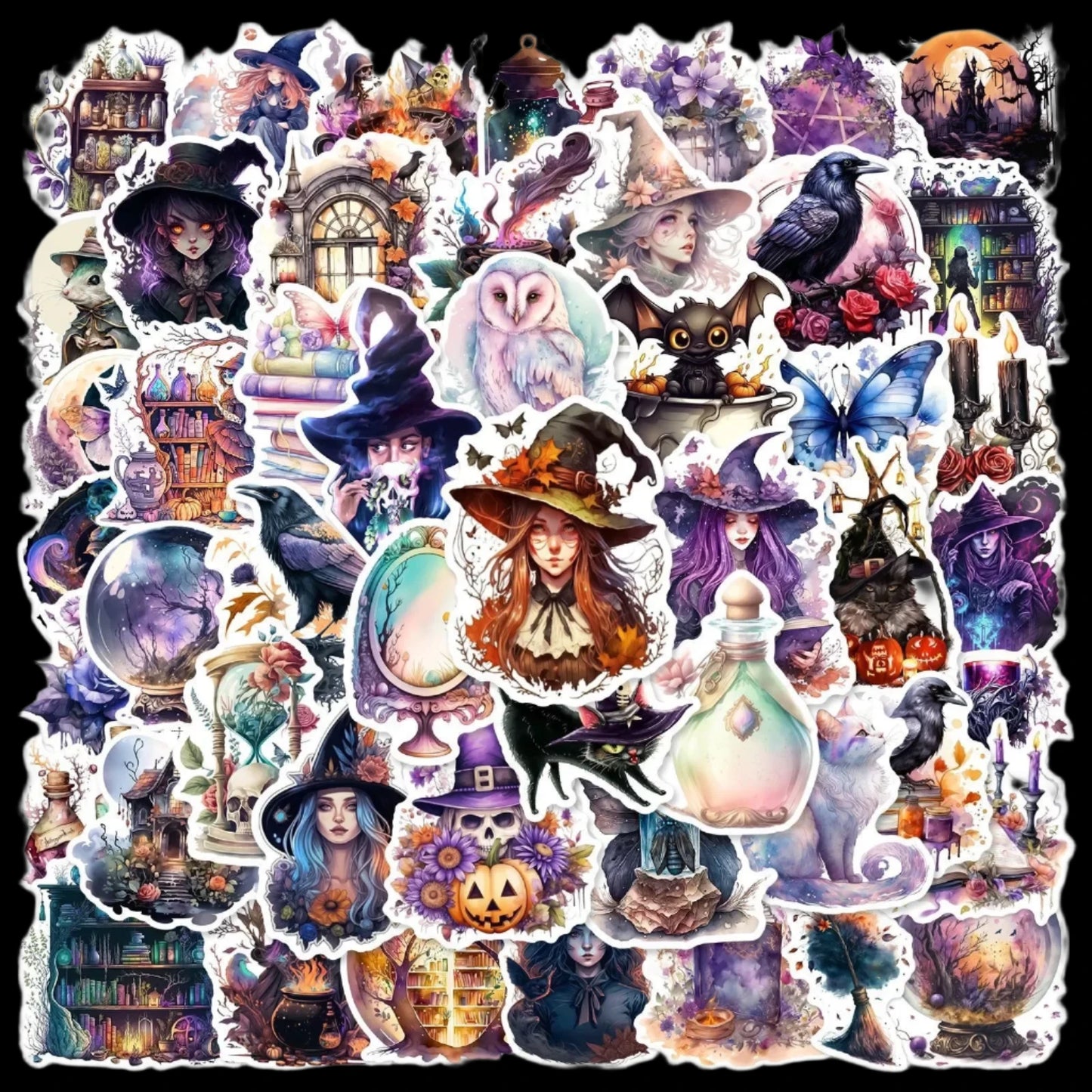 10/50pcs Cool Magic Witch Waterproof Sticker