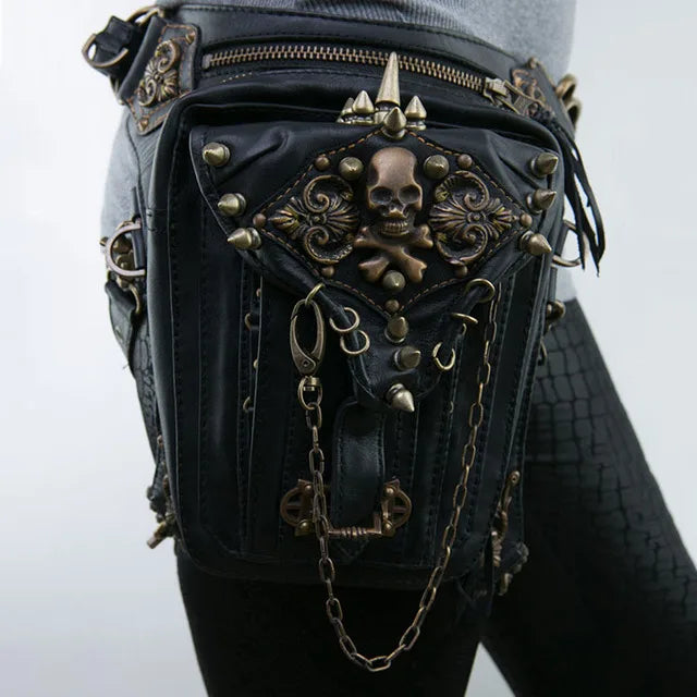 Women's Fanny Pack Steam Punk Waist Leg Hip Belt Messenger