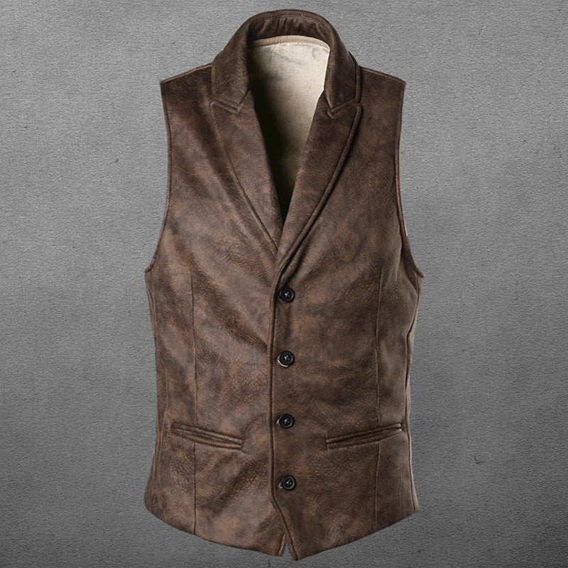Vintage Suede Slim Fit Men's Vest