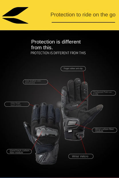 RSTAICHI Men's Retro Touchscreen Motorcycle Gloves