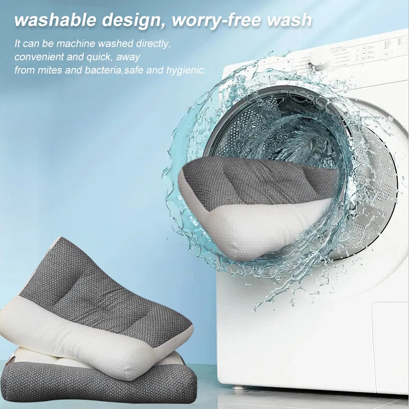 MemoryEase Ergonomic Pillow - Soft Cotton Comfort