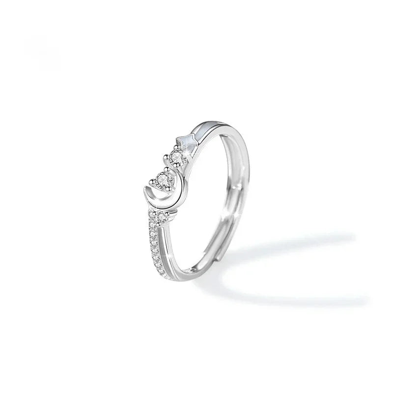 Celestial Trio: Sun, Moon & Stars Textured Ring