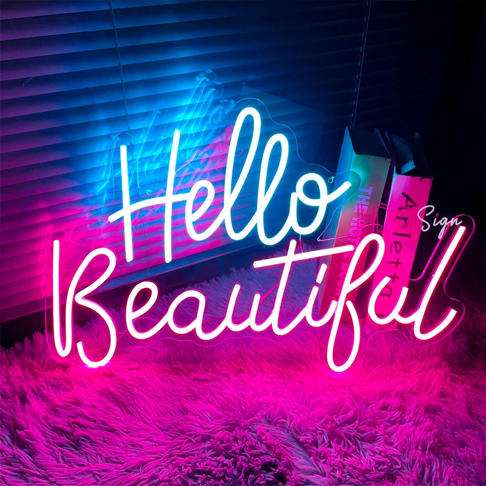 LED Neon Sign Hello Beautiful