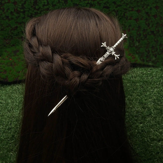 Skull & Moon sword - Unique Metal Hair Sticks