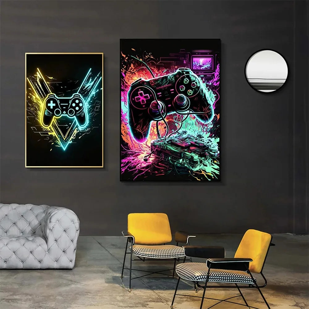 Neon Game Canvas Paintings Game
