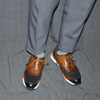 Luxury Brand Design Men's Sneakers Real Leather