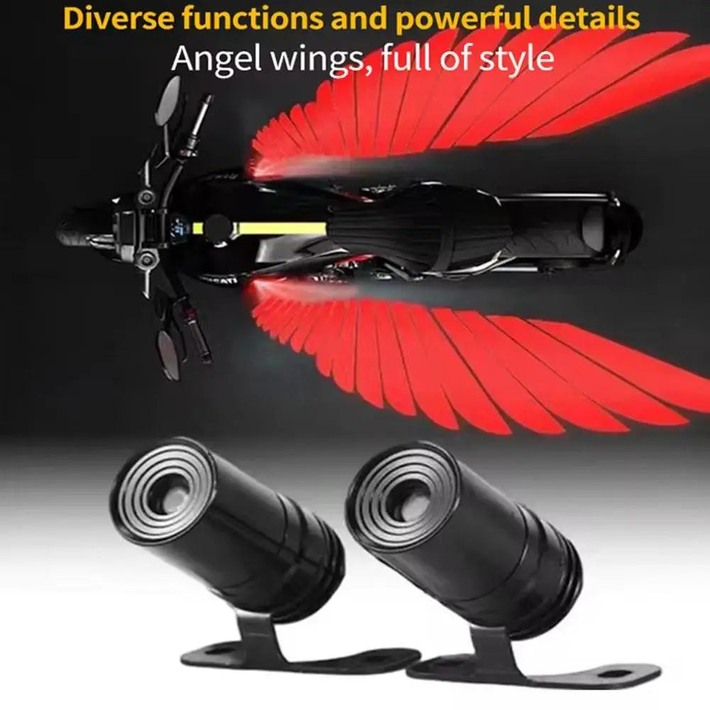 Winged Glow: Motorcycle LED Light Projectors Duo