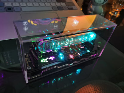 Cyberpunk Style Fluorescent Tube Clock Dynamic