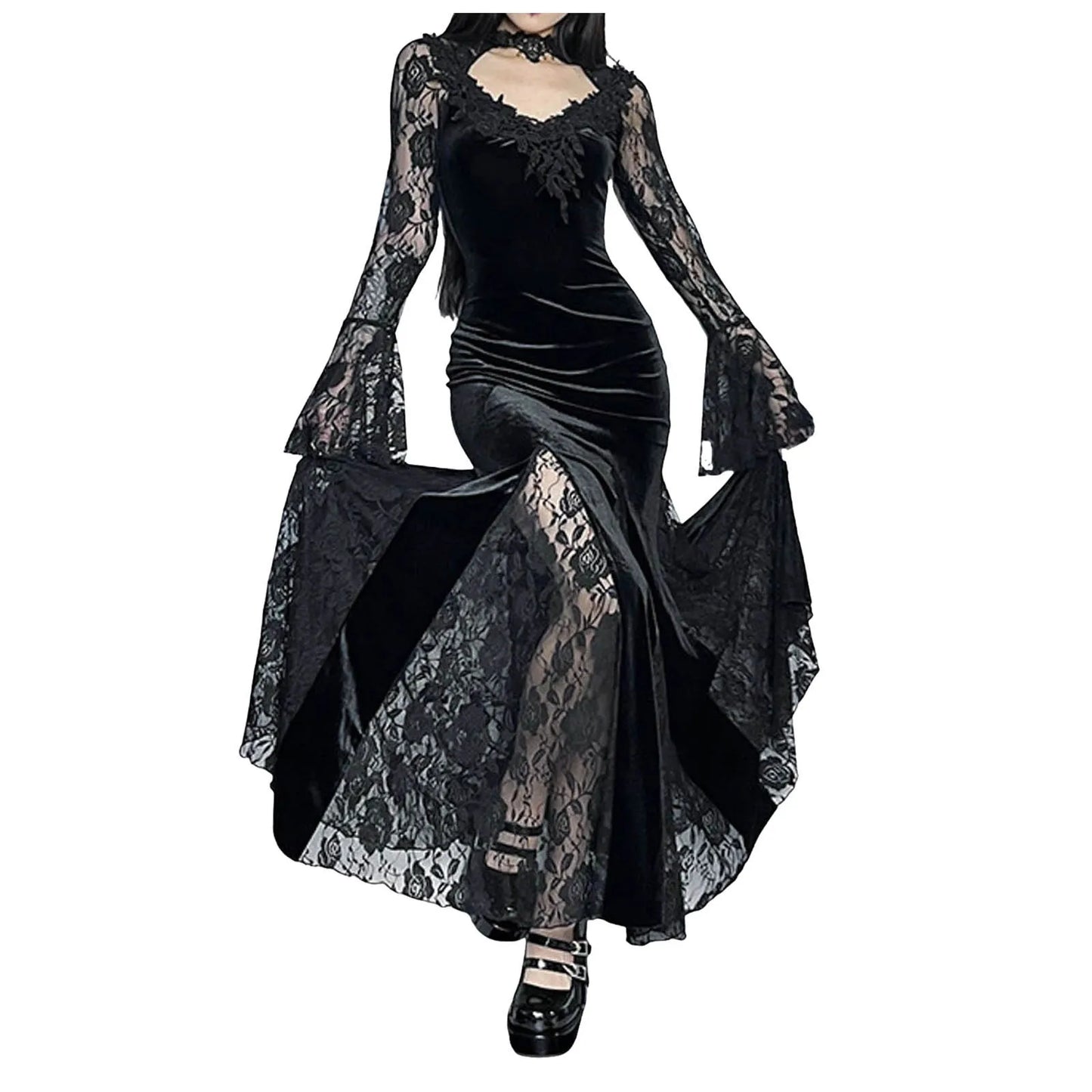 Gothic Rose Lace Plaid Mini Dress - Punk Vibe