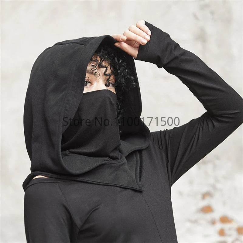 Enigmatic Gothic Cloak & Mask Ensemble