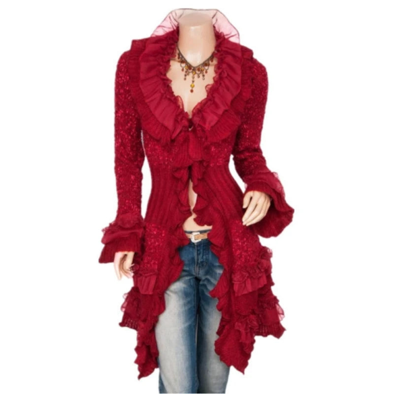 Victorian Lace-Up Steampunk Coat for Women
