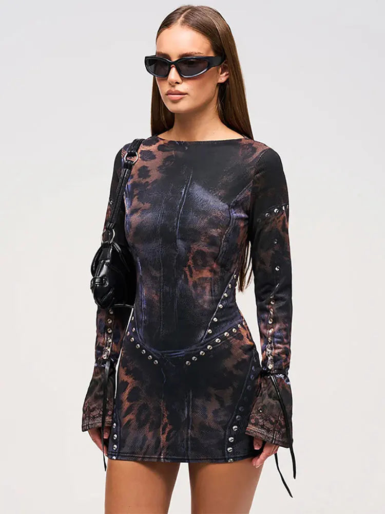 Vintage Chic Bodycon Mini Dress for Stylish Nights